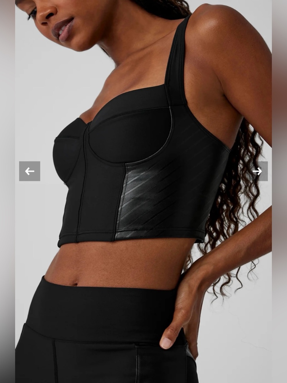 Alo Yoga Longline Winter Warm Cropped SuperMoto Tank Top in Black S NWOT - Picture 2 of 7